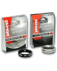 Opteka 25mm High Definition II Circular Polarizing + UV (0) Ultra Violet Haze Multi-Coated Glass Filter Kit